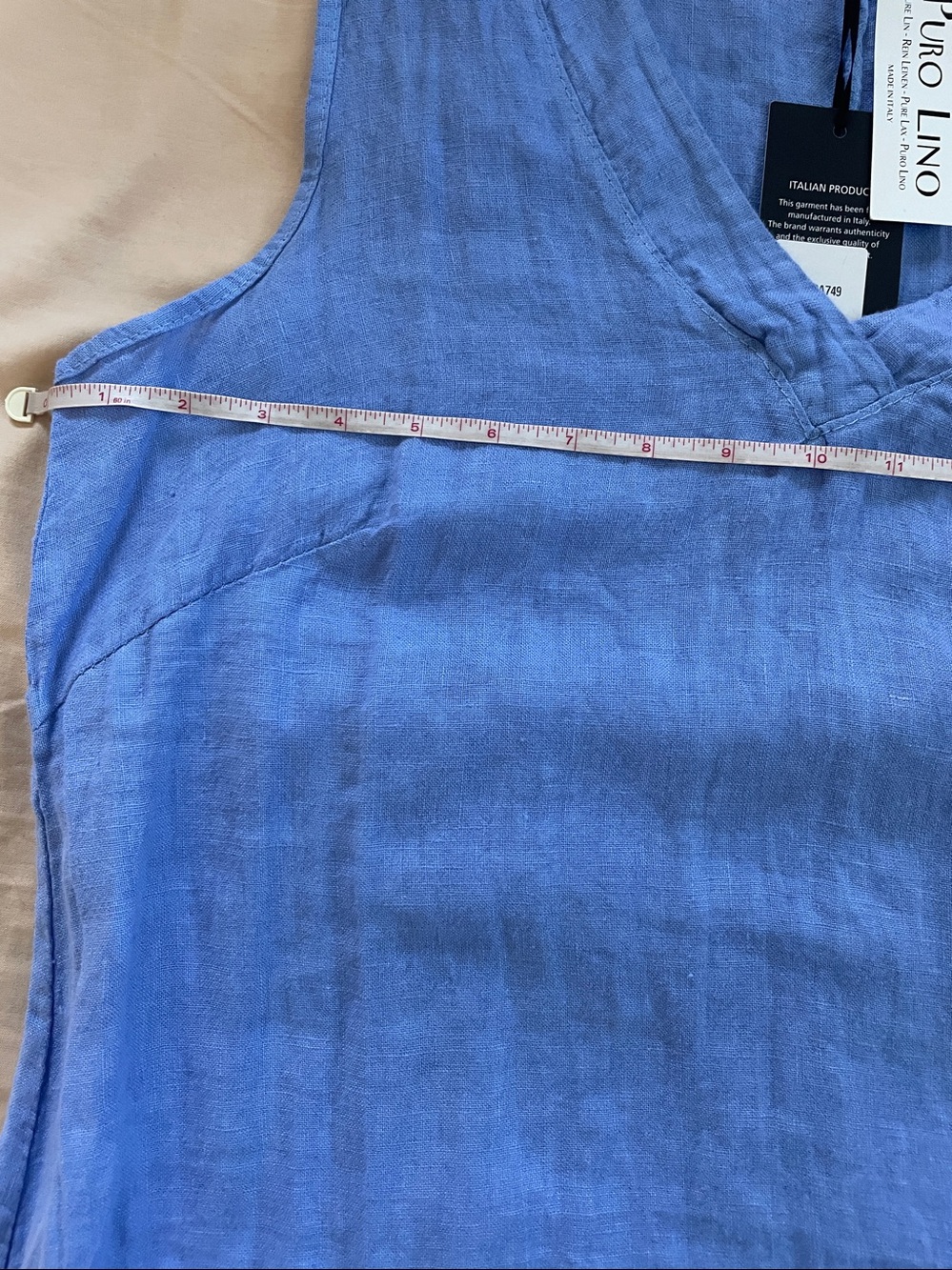 Francesca Bettini Sleeveless V-Neck Slip Dress in Light Blue Size-Large NWT - Picture 10 of 15
